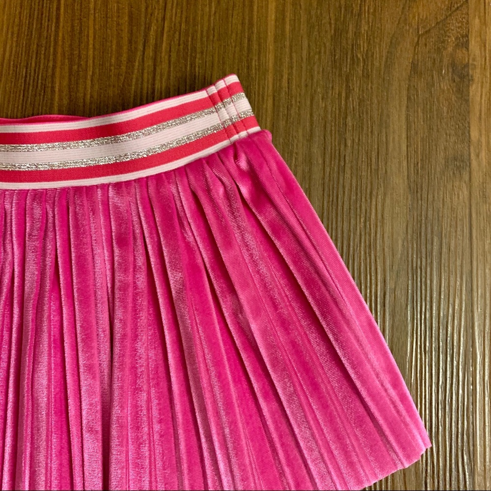 NWT Cat and Jack baby girls hot pink pleated velvet cheer skirt 18 months - Picture 2 of 6